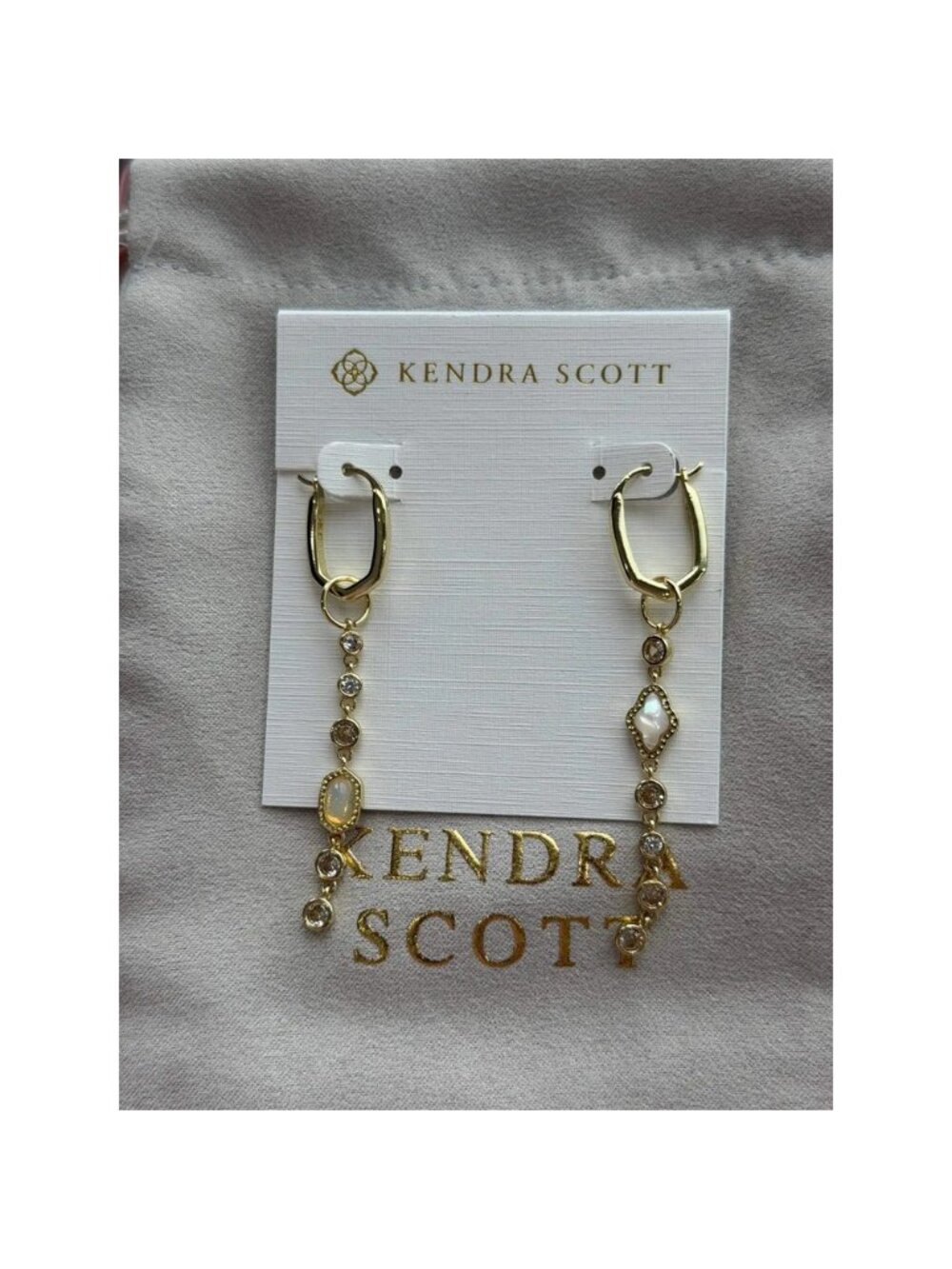 Kendra Scott White Pearl Pendant Earrings